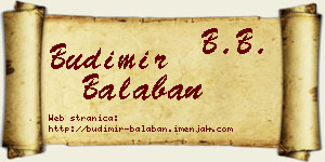 Budimir Balaban vizit kartica